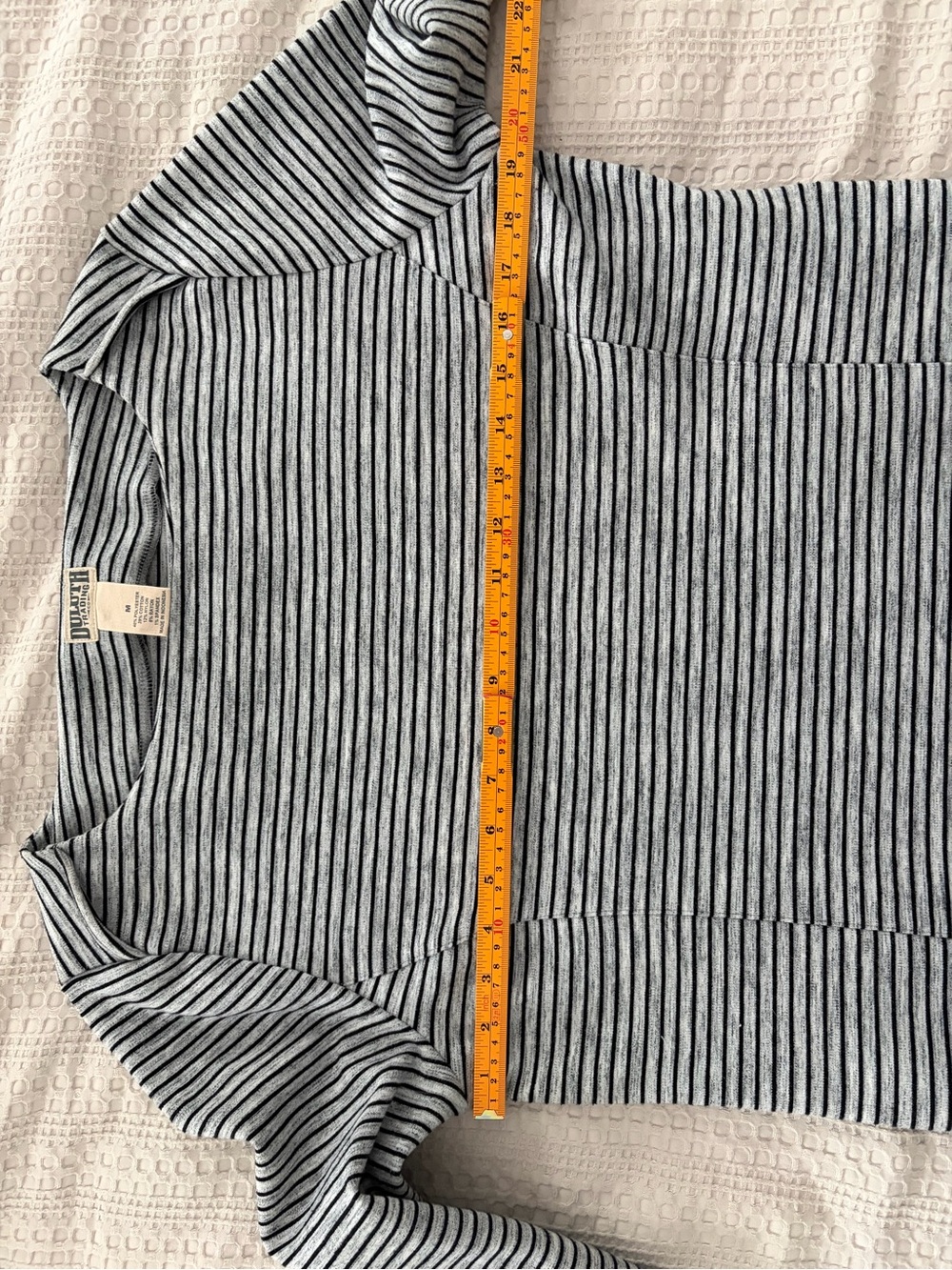 Duluth Trading Co Porte Pro Stretch Striped Long-Sleeve Dress Gray & Black M - Picture 7 of 8
